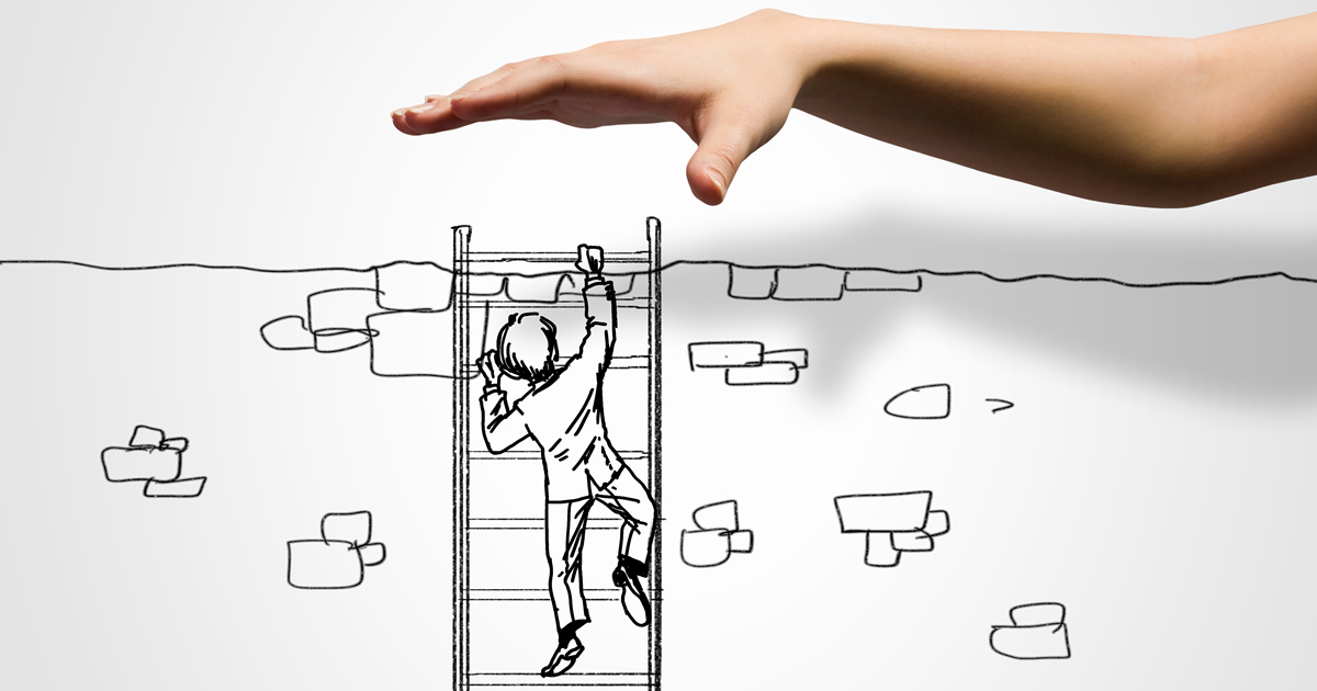 mittleres Management zerrieben in der Sandwich Position